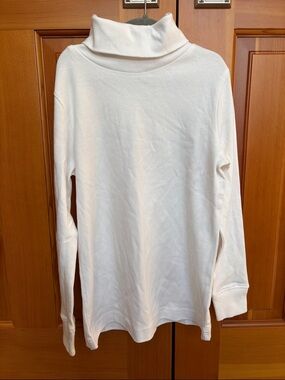 Lands' End White Turtle-Neck 100% Cotton NWT Medium 8